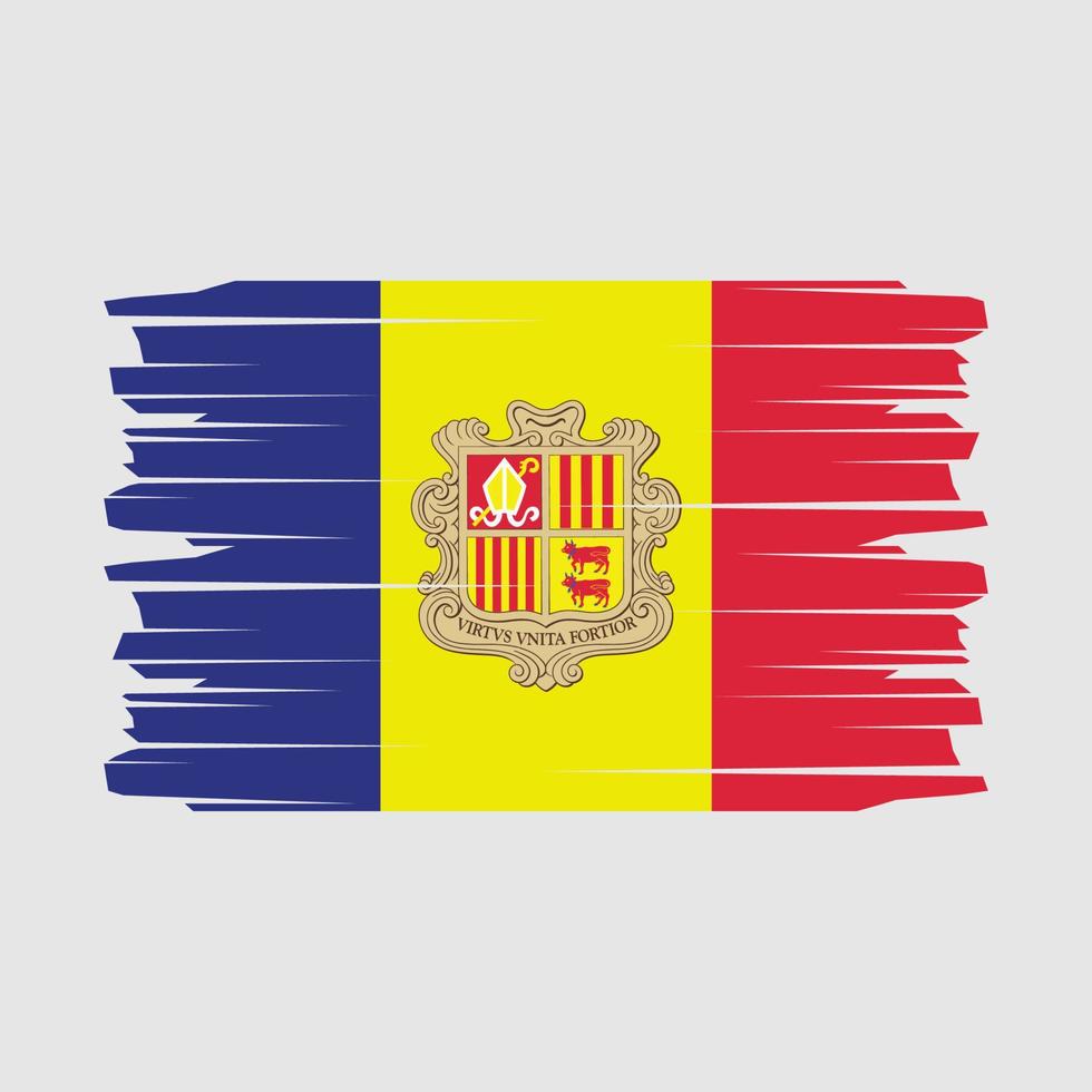 Andorra Flag Brush Vector