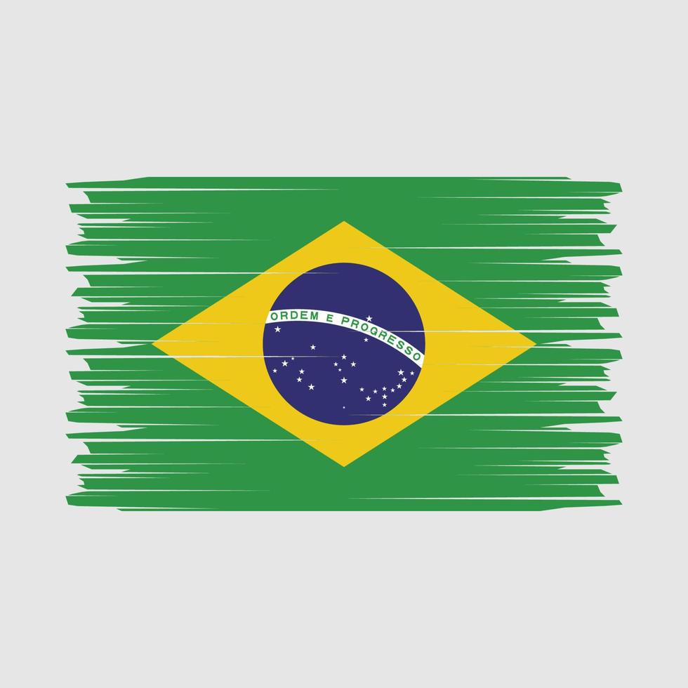 vector de pincel de bandera de brasil