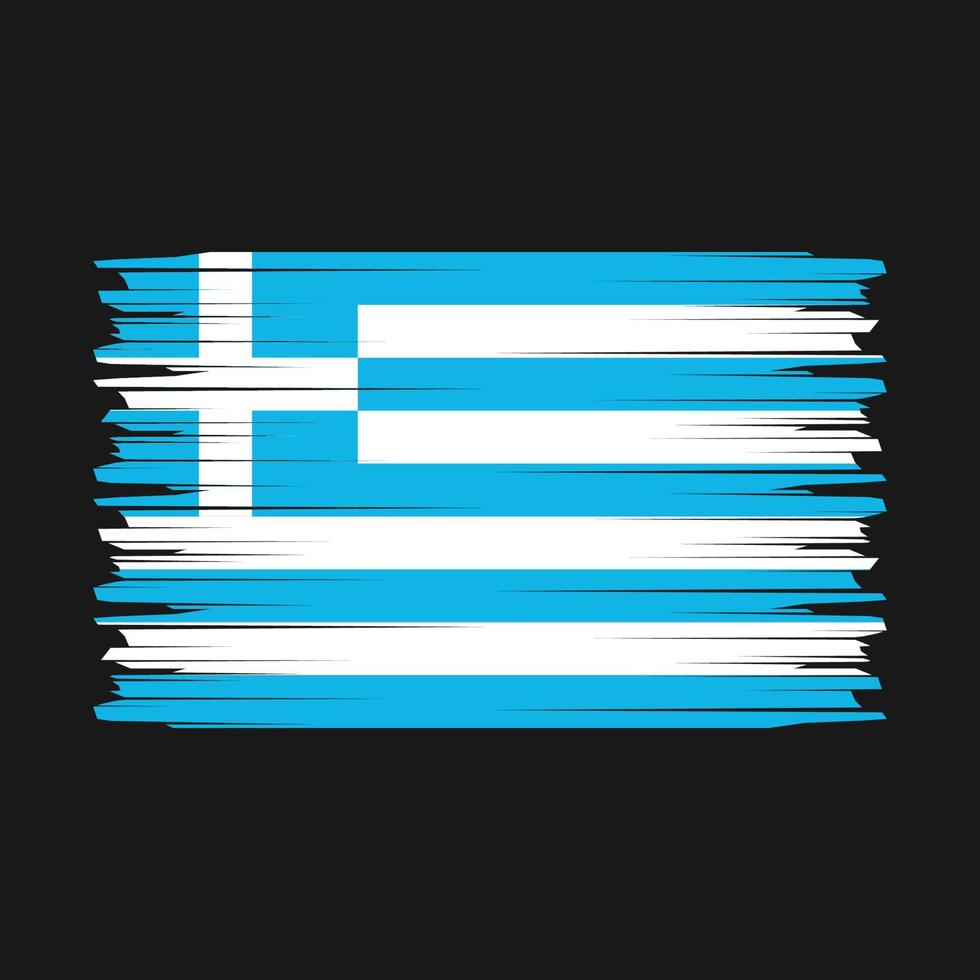 Greece Flag Brush Vector