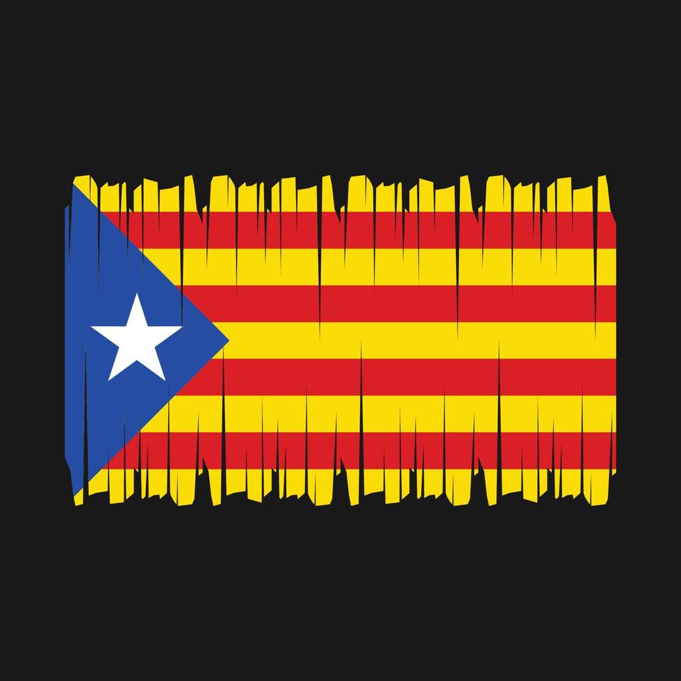 Catalonia Flag Brush Vector