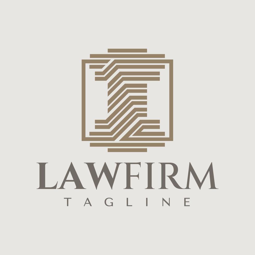 Line pillar law logo design vector. Luxury legal lawyer logo branding template. vector