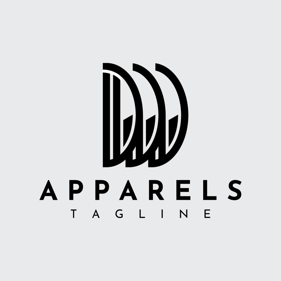 Modern apparel letter D W DW logo design. Minimalist initial DW logo brand. vector