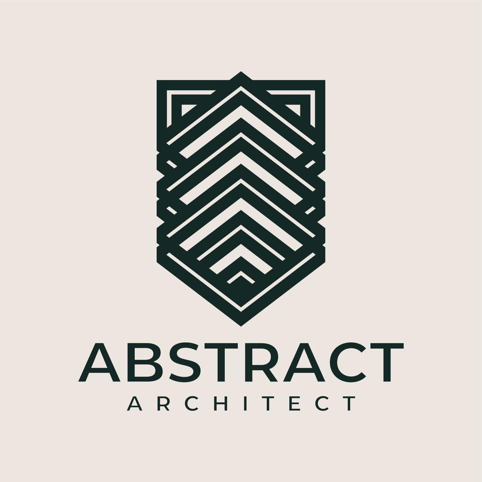 Modern abstract layer shield logo design vector. Luxury line shield logo brand. vector
