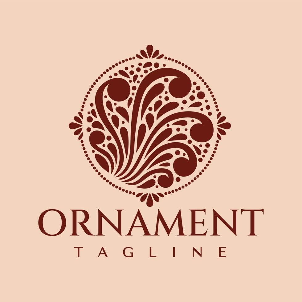 Luxury ornate flower bloom abstract logo design. Elegance decorative swirl logo. vector