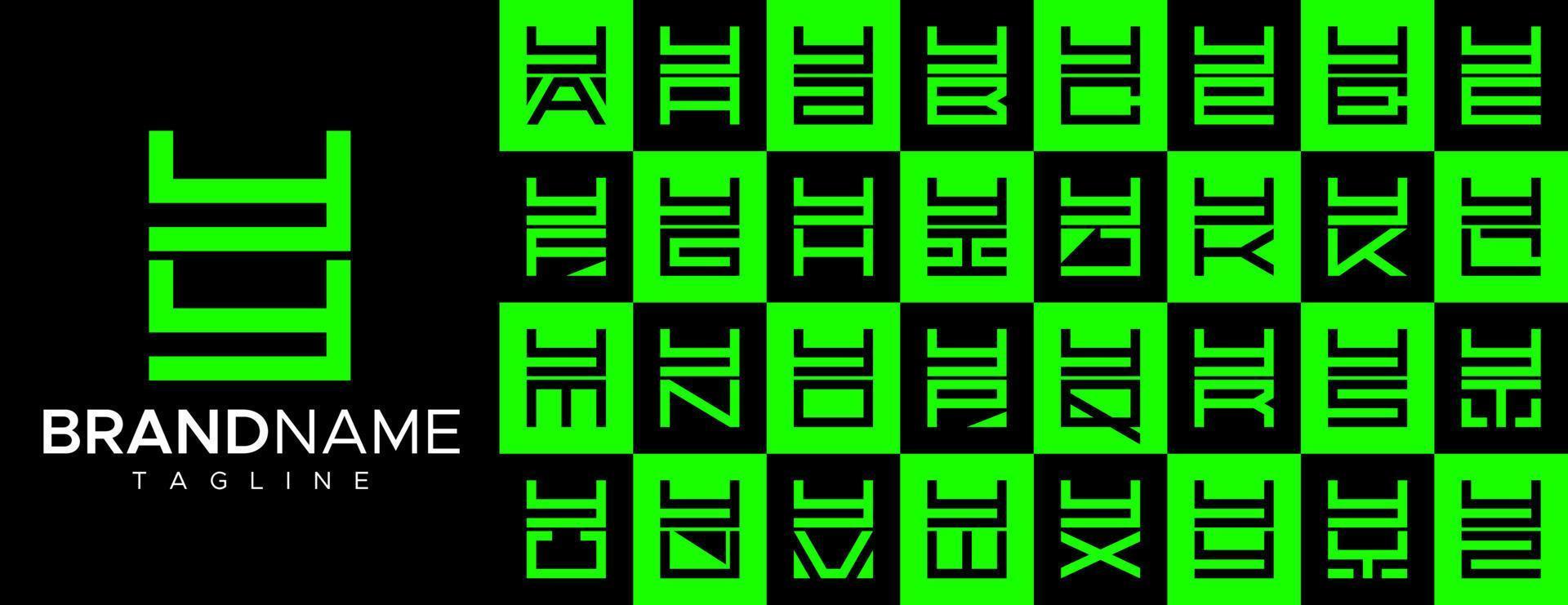 sencillo cuadrado letra y aa logo diseño colocar. moderno caja inicial y logo marca. vector