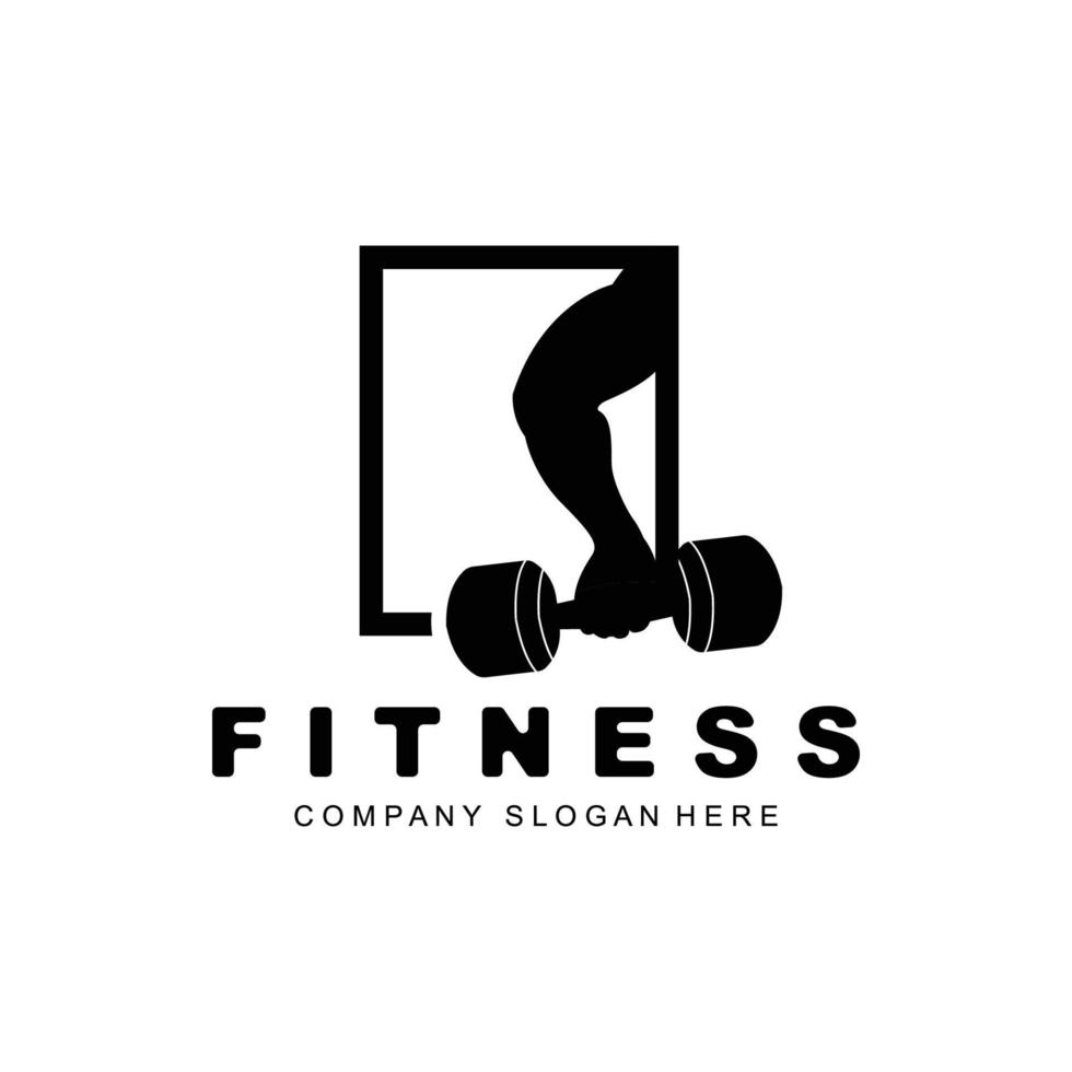 Gym Logo, Fitness Logo Vector, Design Suitable For Fitness, Sports Equipment, Body Health, Body Supplement Product Brands vector