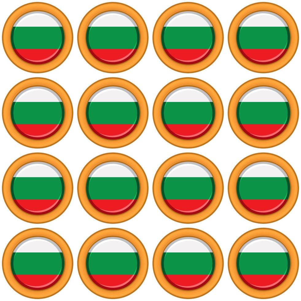 Pattern cookie with flag country Bulgaria in tasty biscuit vector