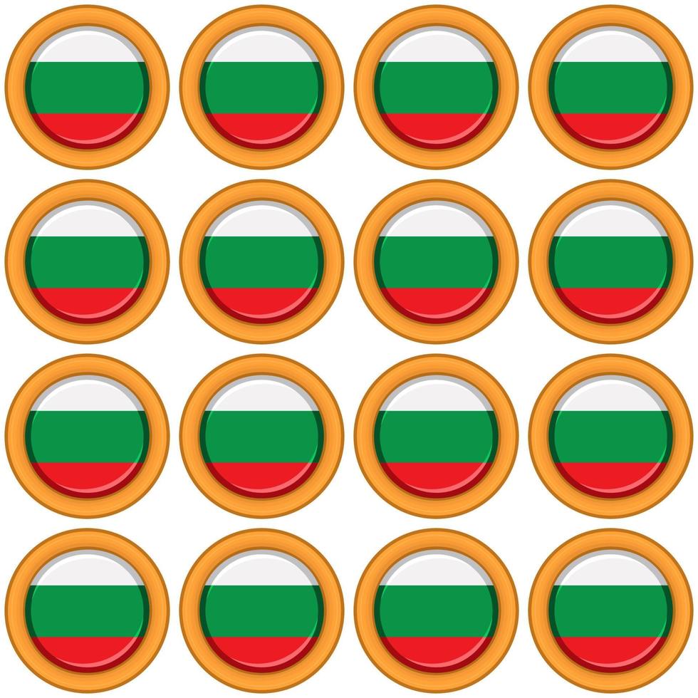 Pattern cookie with flag country Bulgaria in tasty biscuit vector