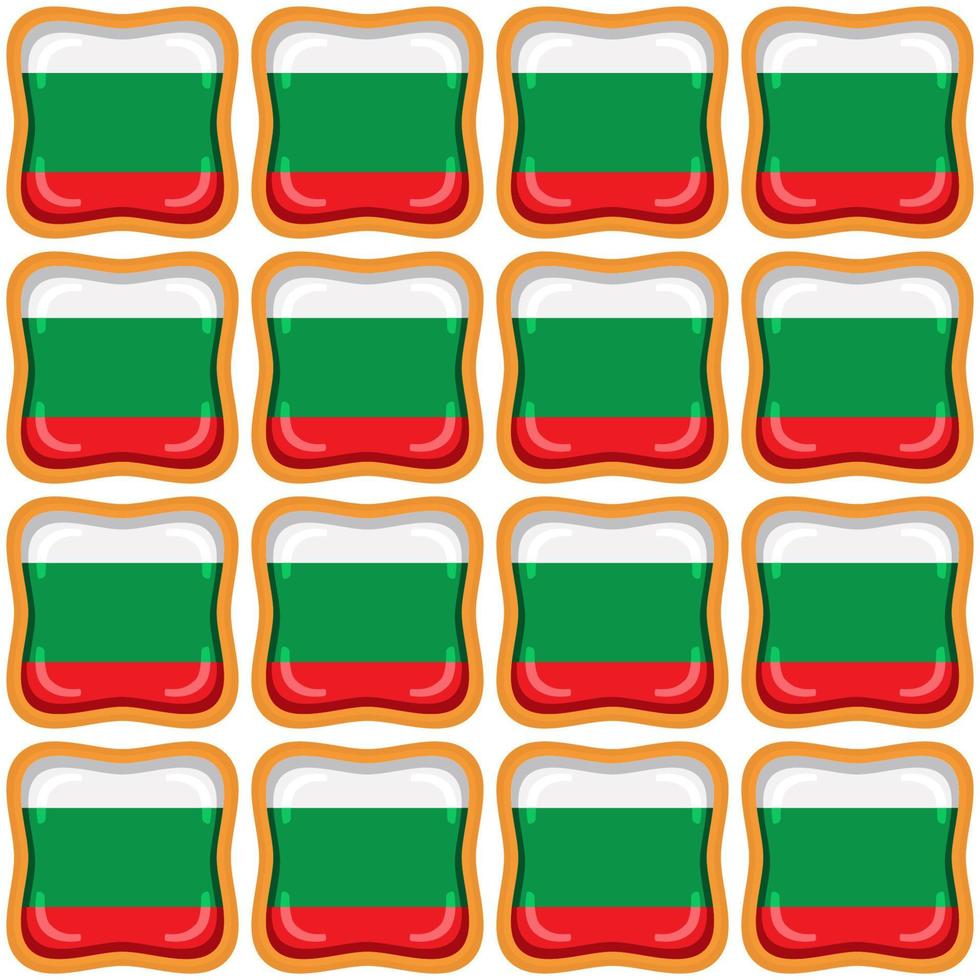 Pattern cookie with flag country Bulgaria in tasty biscuit vector
