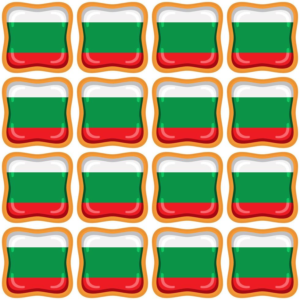 modelo Galleta con bandera país Bulgaria en sabroso galleta vector