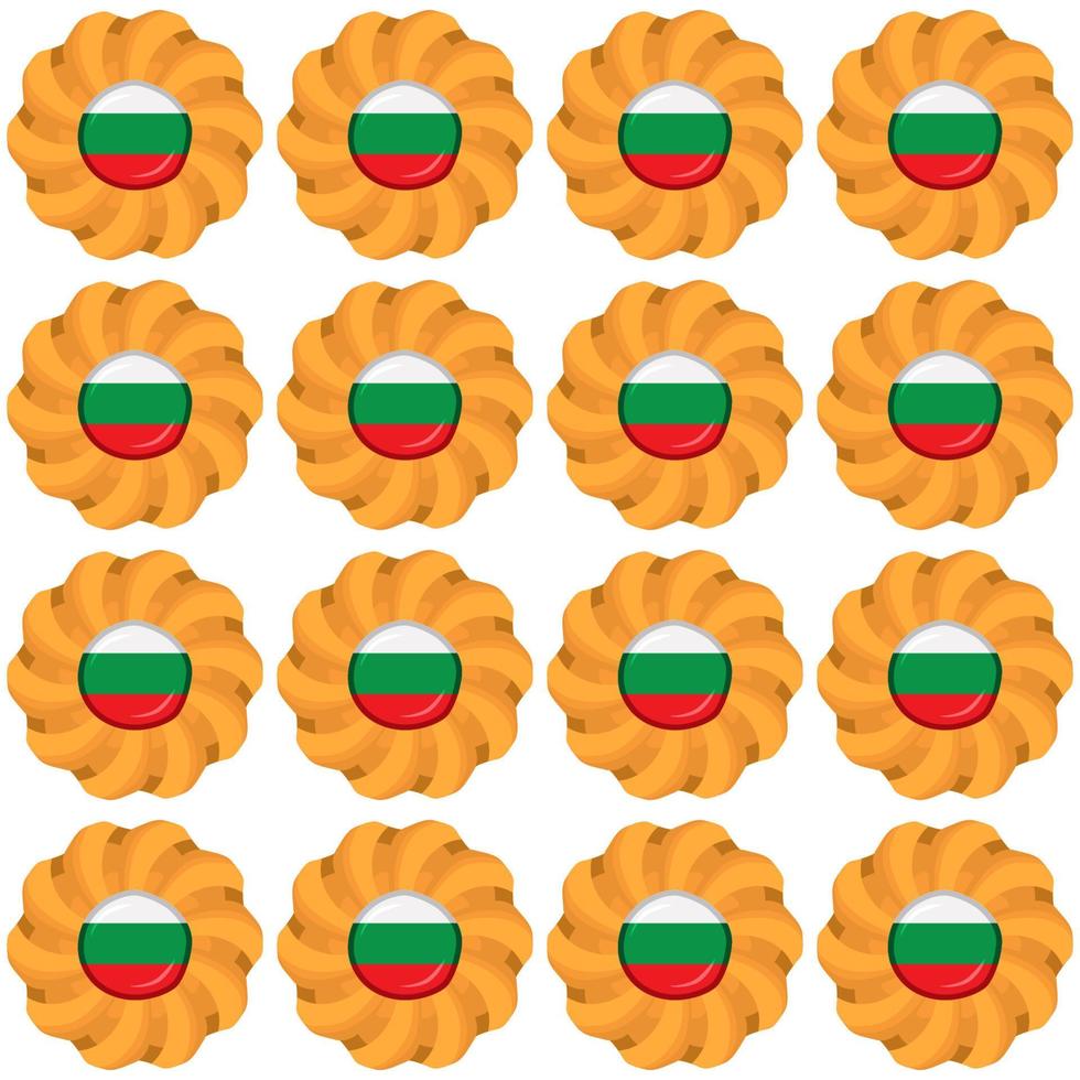 modelo Galleta con bandera país Bulgaria en sabroso galleta vector