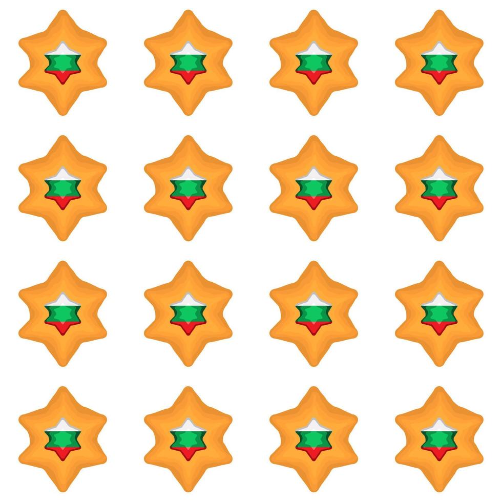 Pattern cookie with flag country Bulgaria in tasty biscuit vector
