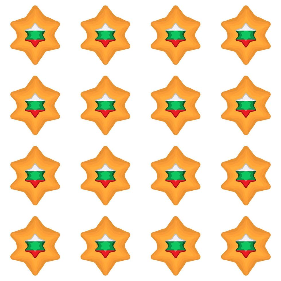 Pattern cookie with flag country Bulgaria in tasty biscuit vector