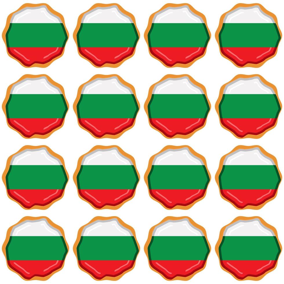 modelo Galleta con bandera país Bulgaria en sabroso galleta vector