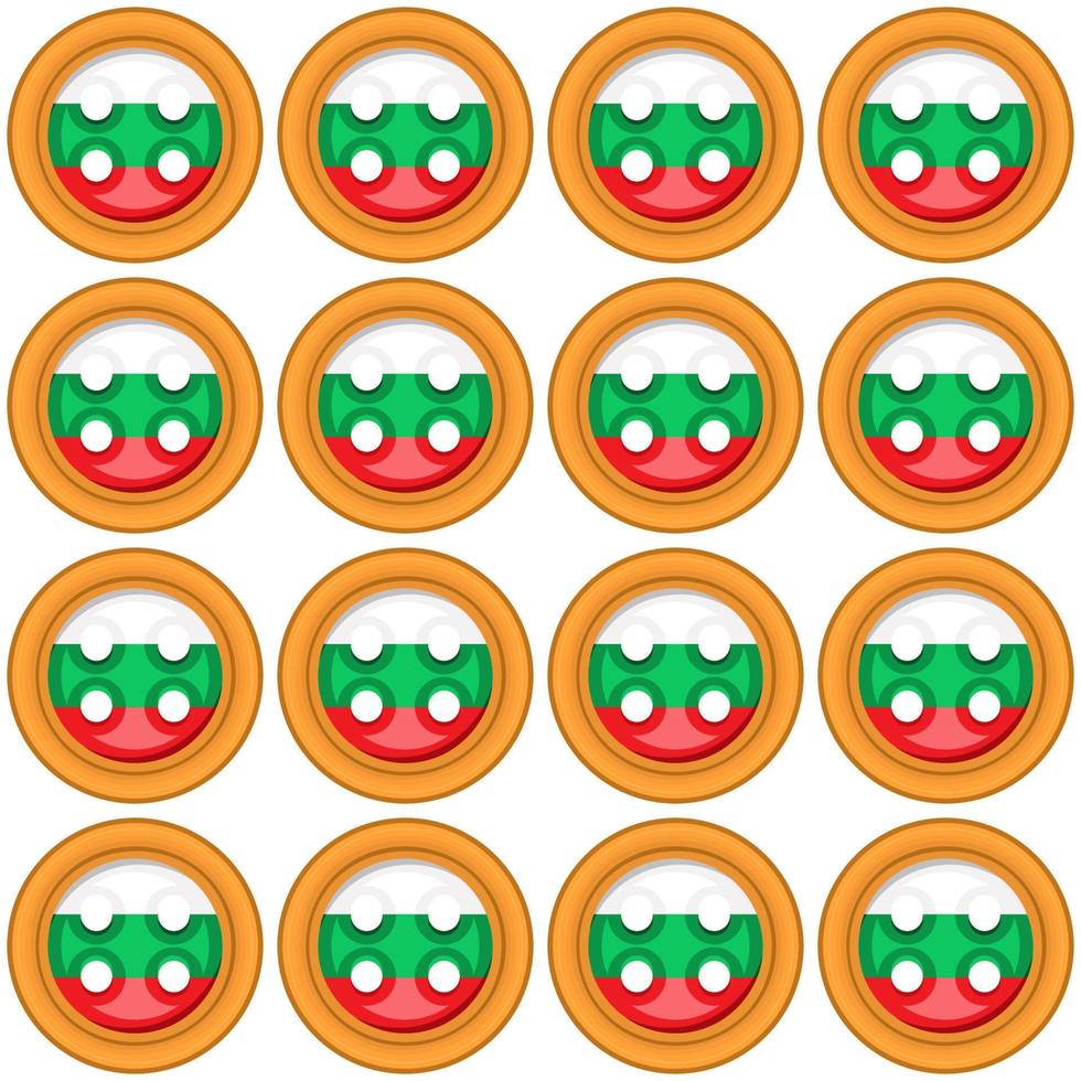 Pattern cookie with flag country Bulgaria in tasty biscuit vector