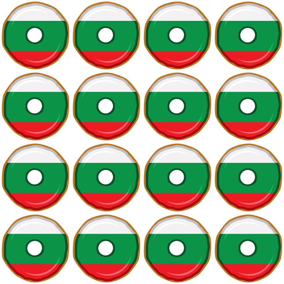 Pattern cookie with flag country Bulgaria in tasty biscuit vector