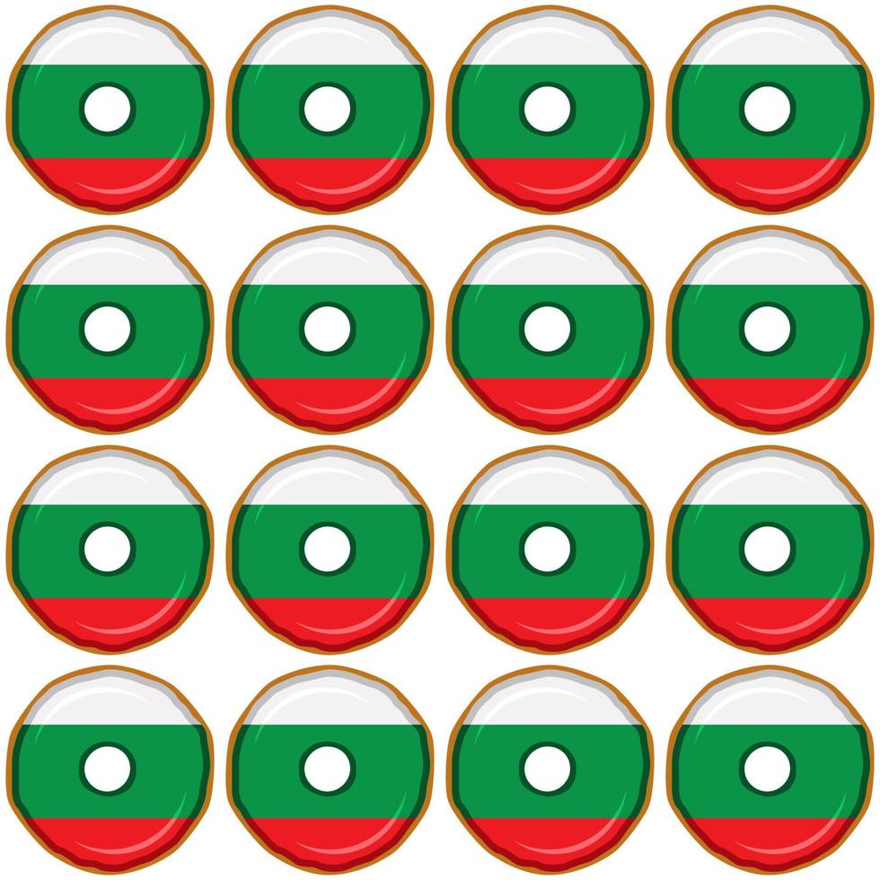 Pattern cookie with flag country Bulgaria in tasty biscuit vector