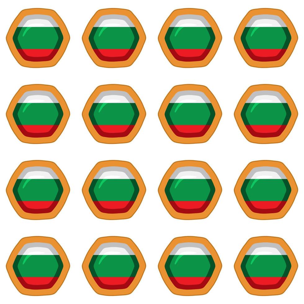 Pattern cookie with flag country Bulgaria in tasty biscuit vector