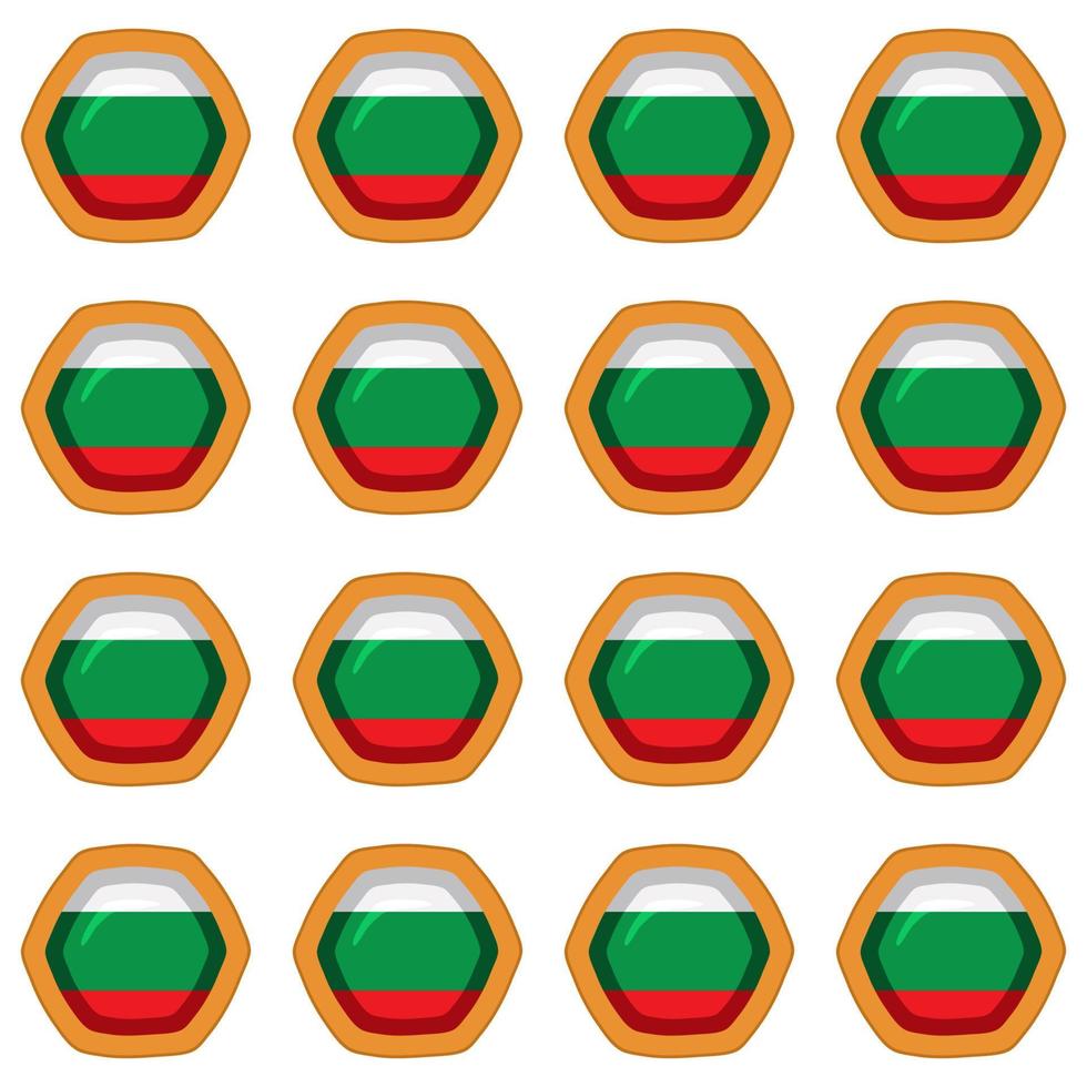 modelo Galleta con bandera país Bulgaria en sabroso galleta vector