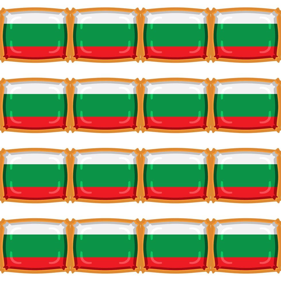 Pattern cookie with flag country Bulgaria in tasty biscuit vector