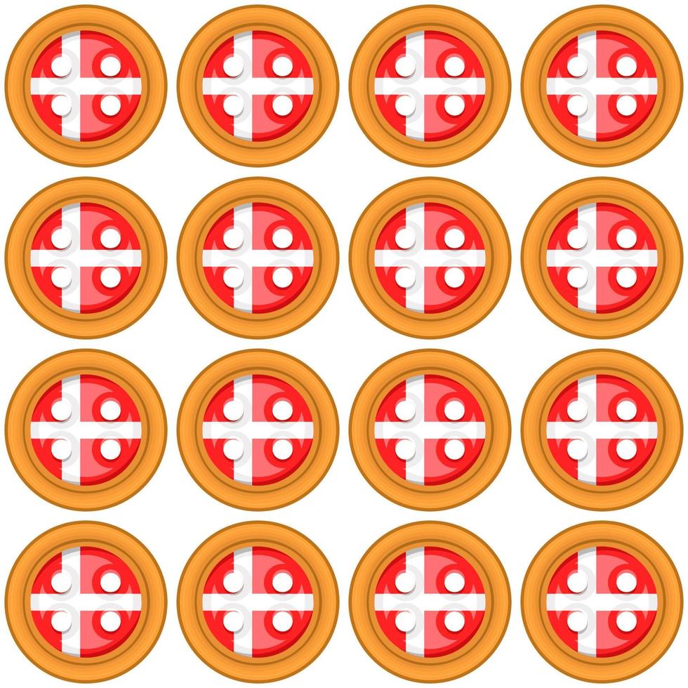 Pattern cookie with flag country Denmark in tasty biscuit vector