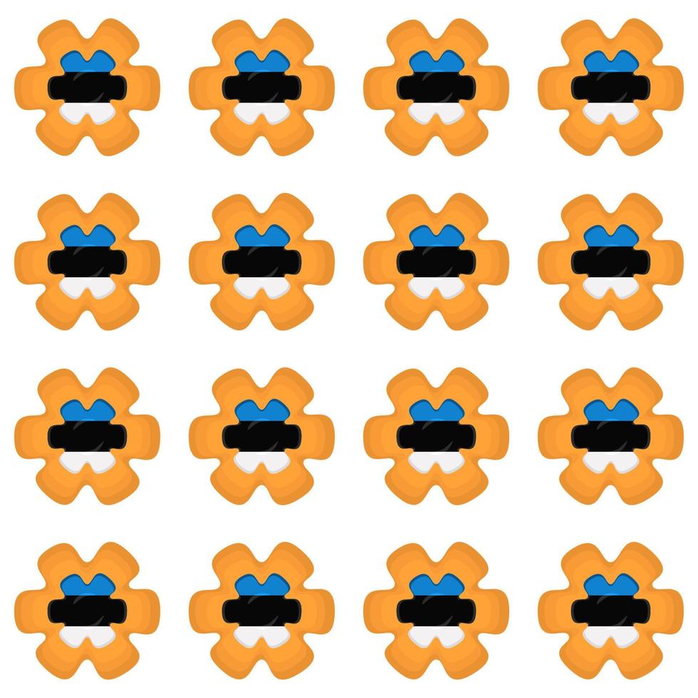 Pattern cookie with flag country Estonia in tasty biscuit vector