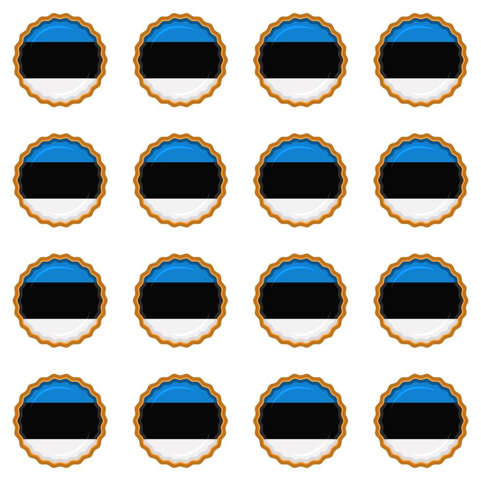 Pattern cookie with flag country Estonia in tasty biscuit vector