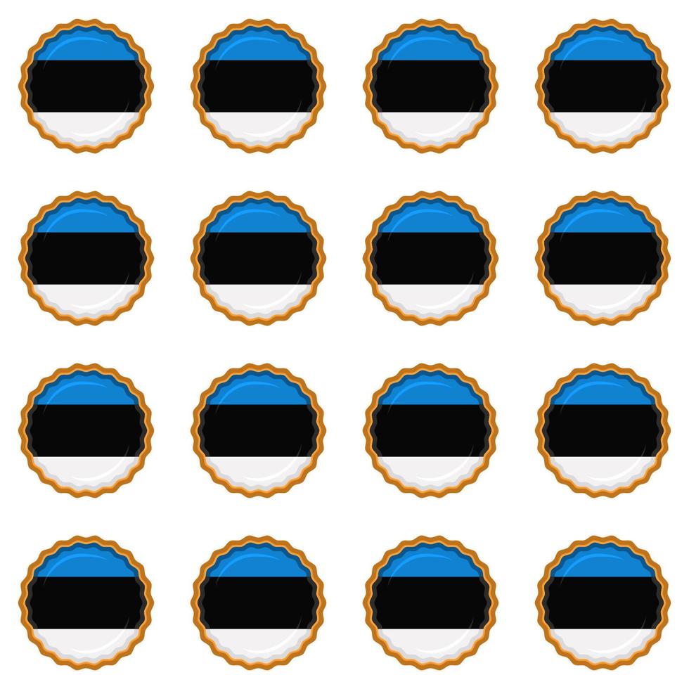 modelo Galleta con bandera país Estonia en sabroso galleta vector