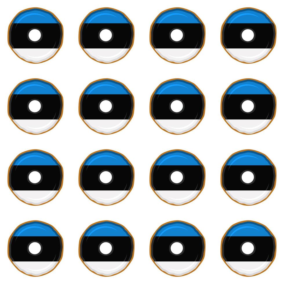 Pattern cookie with flag country Estonia in tasty biscuit vector