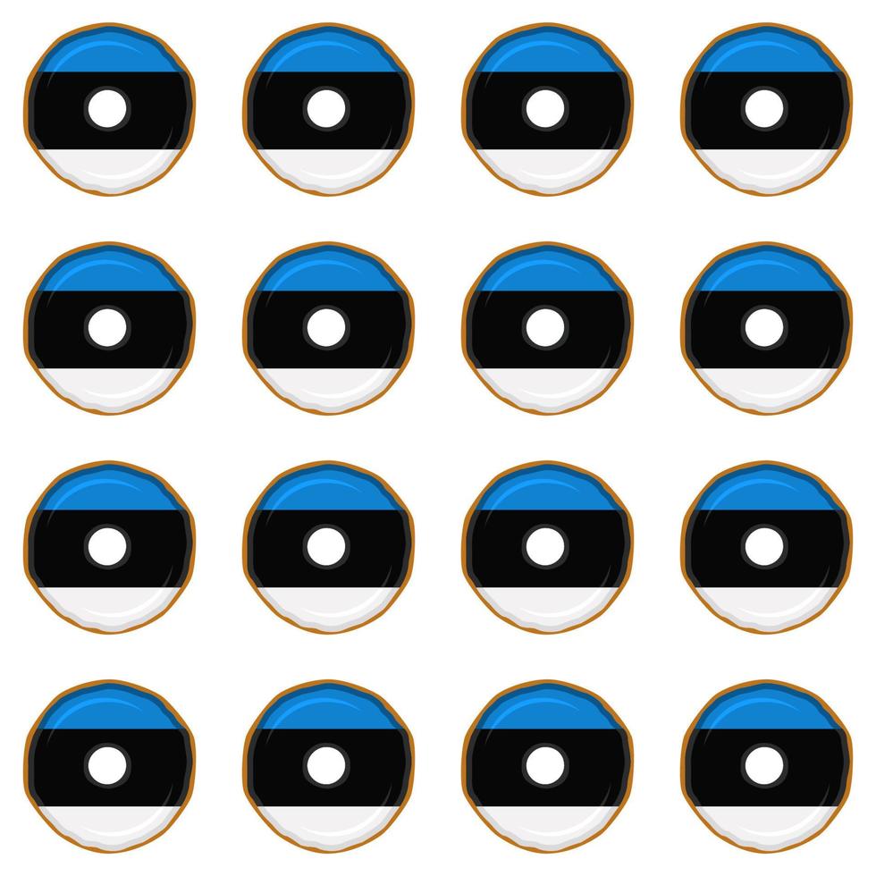 Pattern cookie with flag country Estonia in tasty biscuit vector