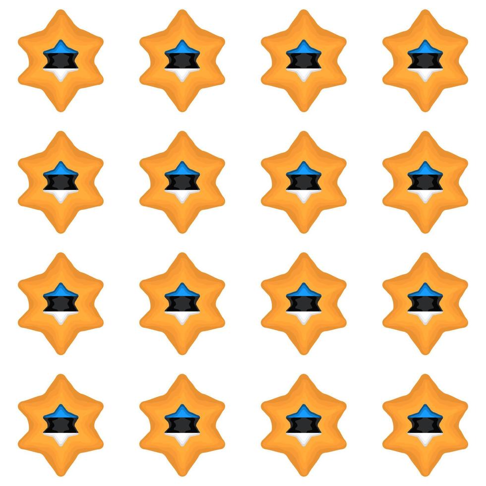 Pattern cookie with flag country Estonia in tasty biscuit vector