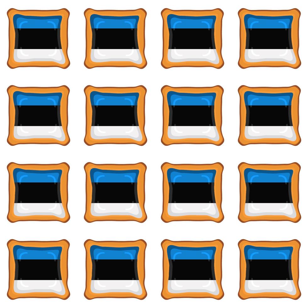 Pattern cookie with flag country Estonia in tasty biscuit vector