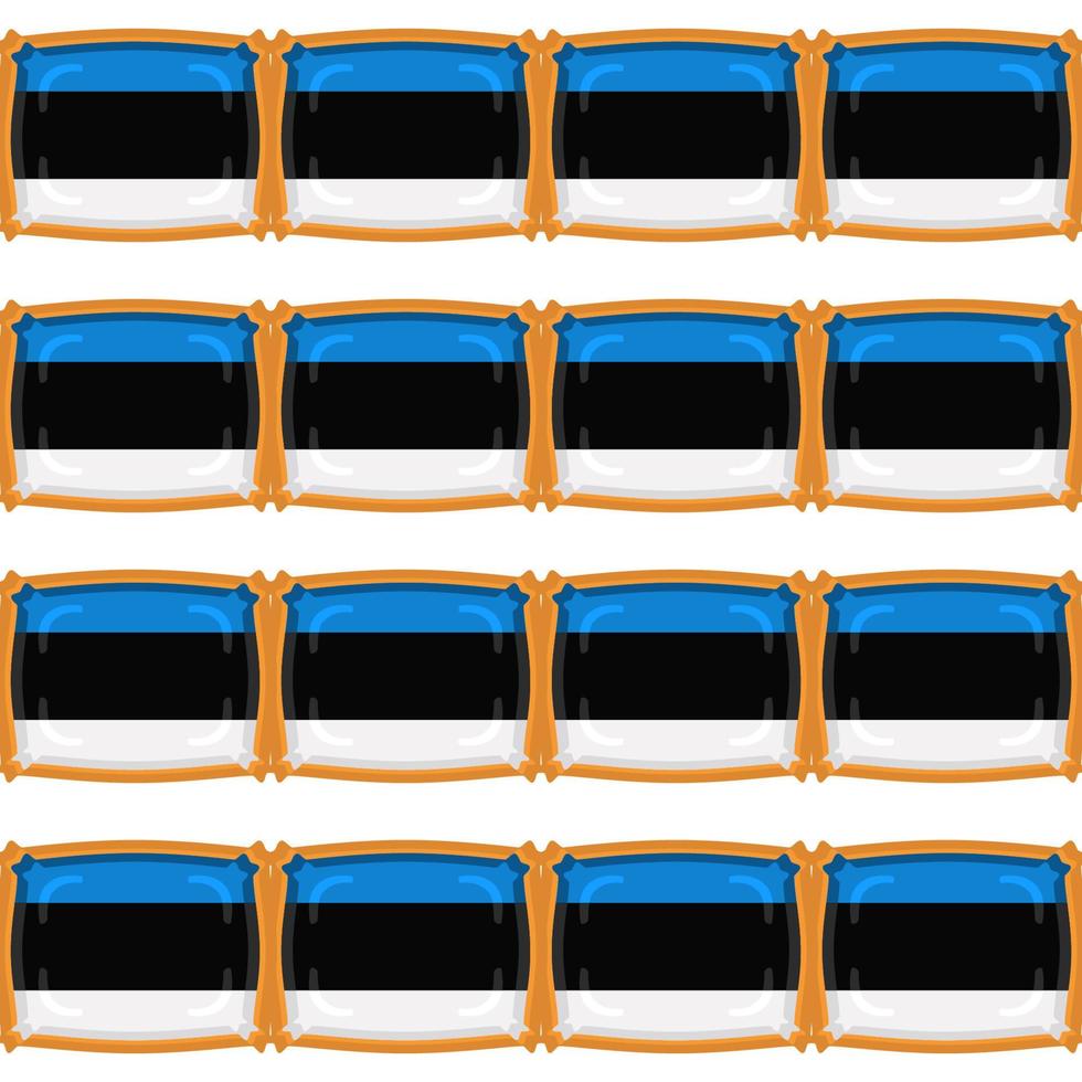 Pattern cookie with flag country Estonia in tasty biscuit vector