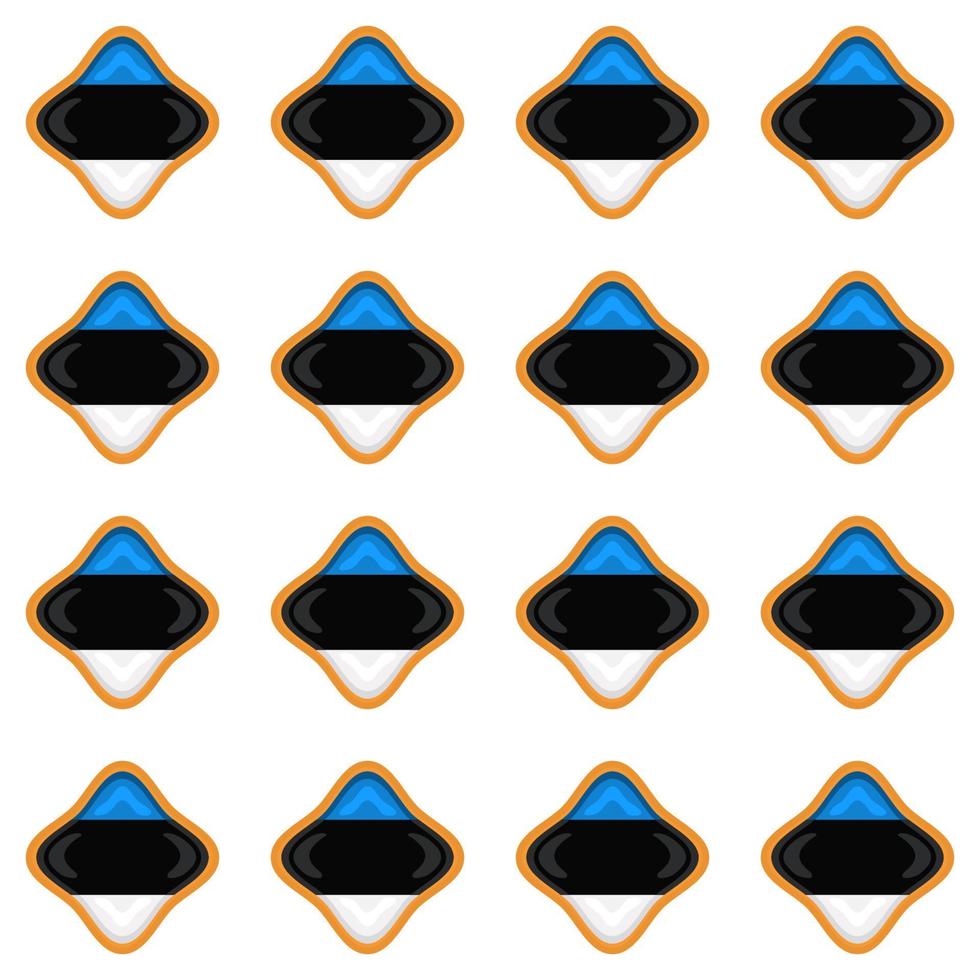 Pattern cookie with flag country Estonia in tasty biscuit vector