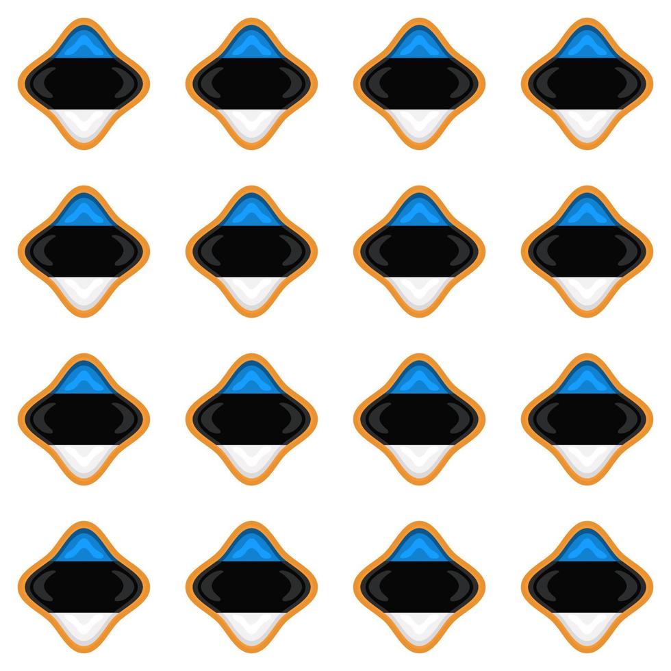 modelo Galleta con bandera país Estonia en sabroso galleta vector