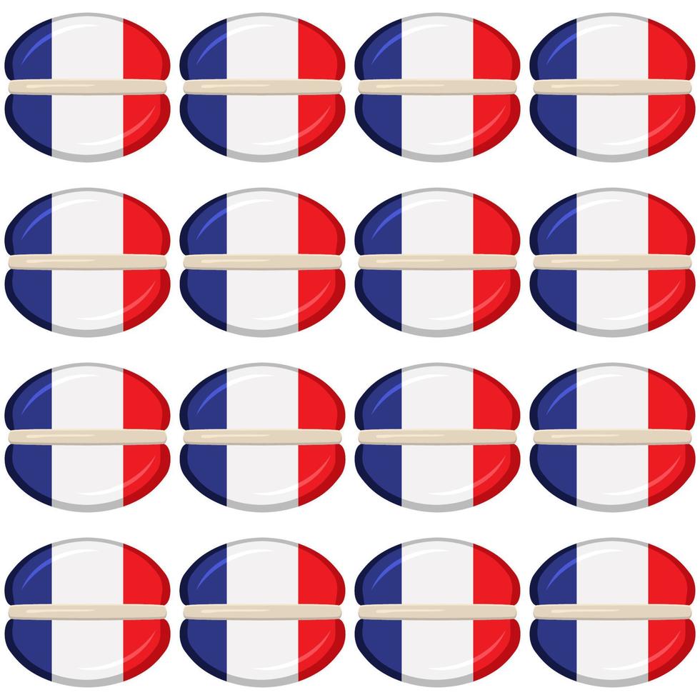 Pattern cookie with flag country France in tasty biscuit vector