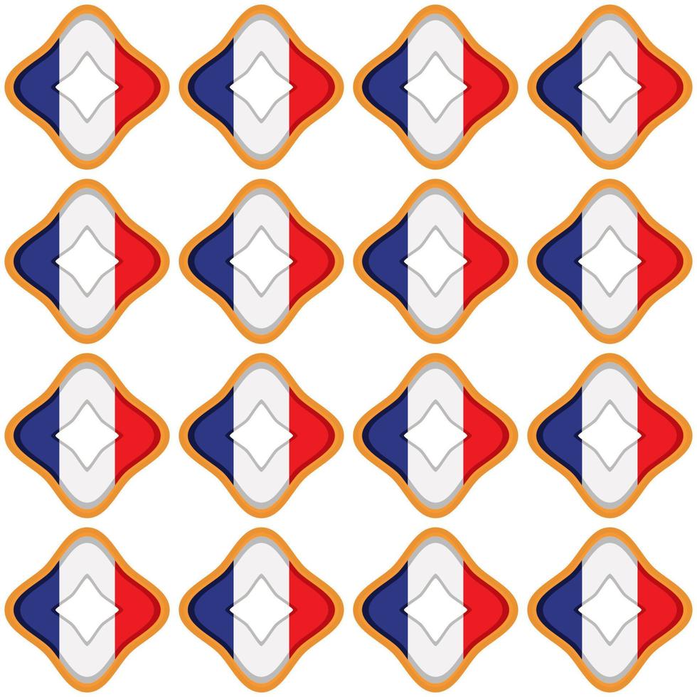 modelo Galleta con bandera país Francia en sabroso galleta vector