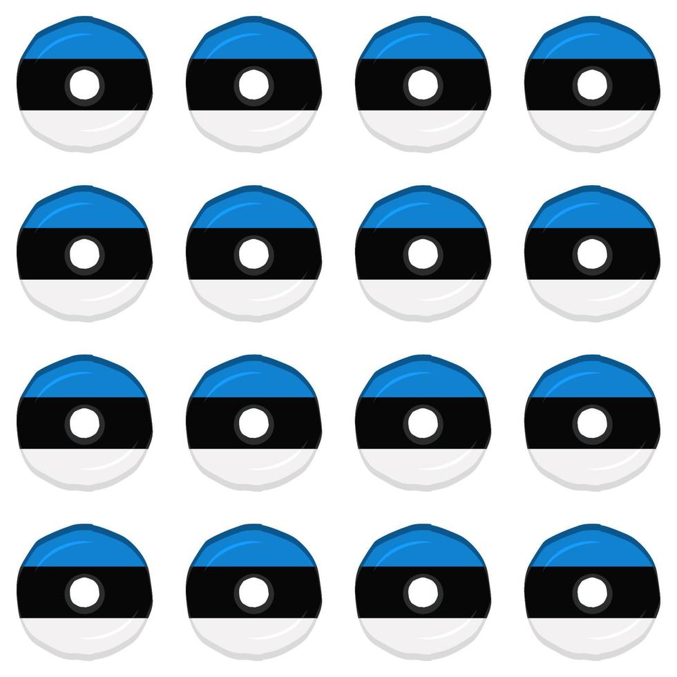 Pattern cookie with flag country Estonia in tasty biscuit vector