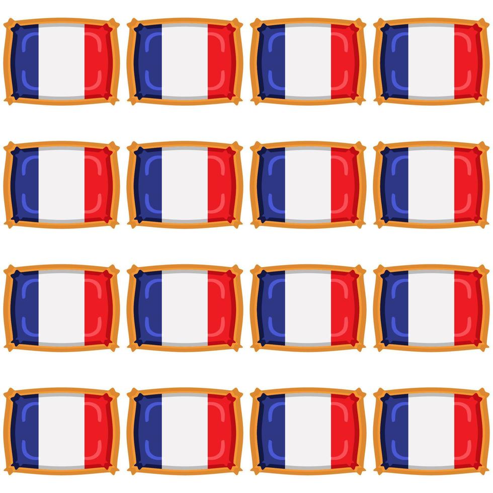 Pattern cookie with flag country France in tasty biscuit vector