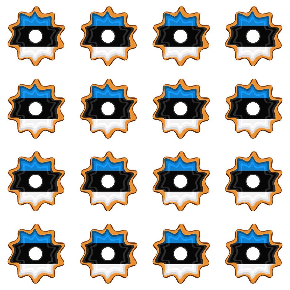Pattern cookie with flag country Estonia in tasty biscuit vector