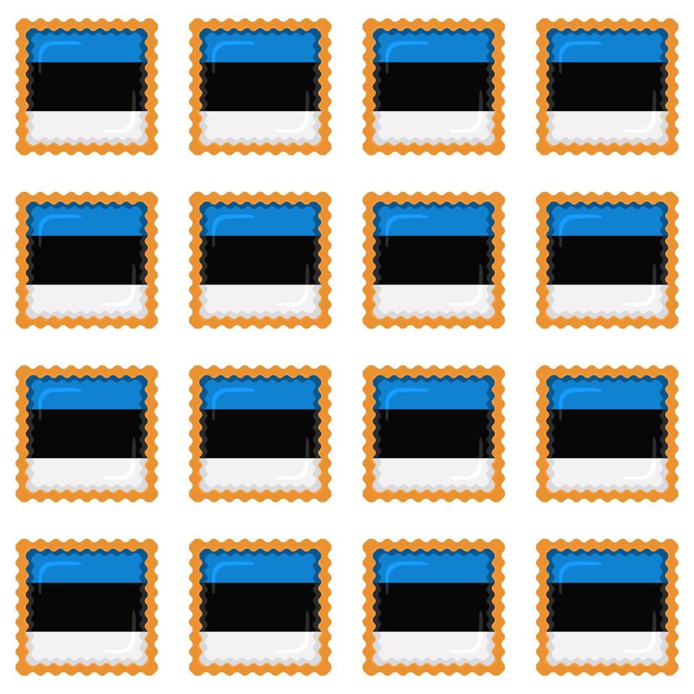 modelo Galleta con bandera país Estonia en sabroso galleta vector