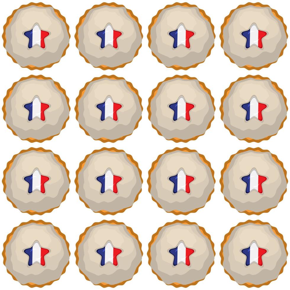 modelo Galleta con bandera país Francia en sabroso galleta vector