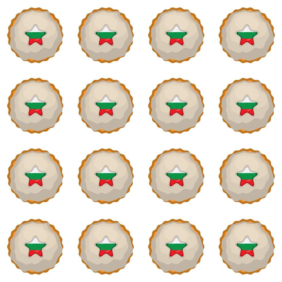 modelo Galleta con bandera país Bulgaria en sabroso galleta vector