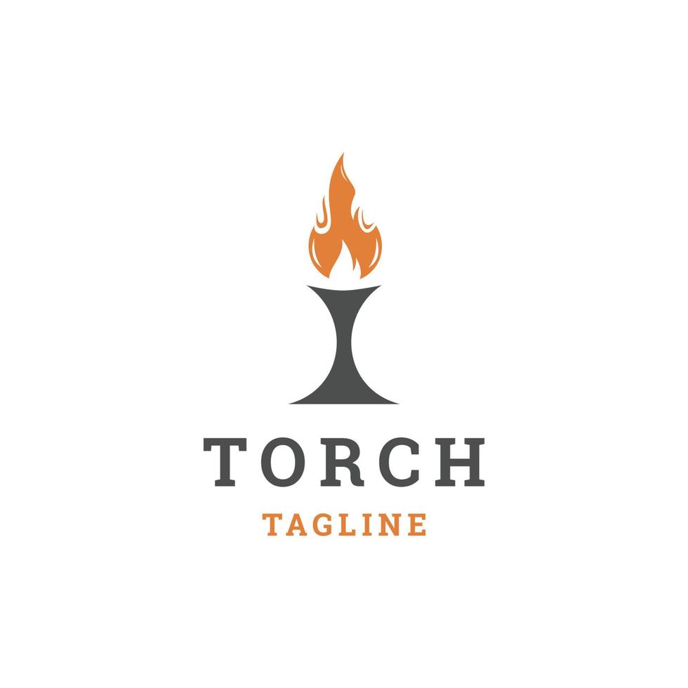 torch logo icon design template flat vector