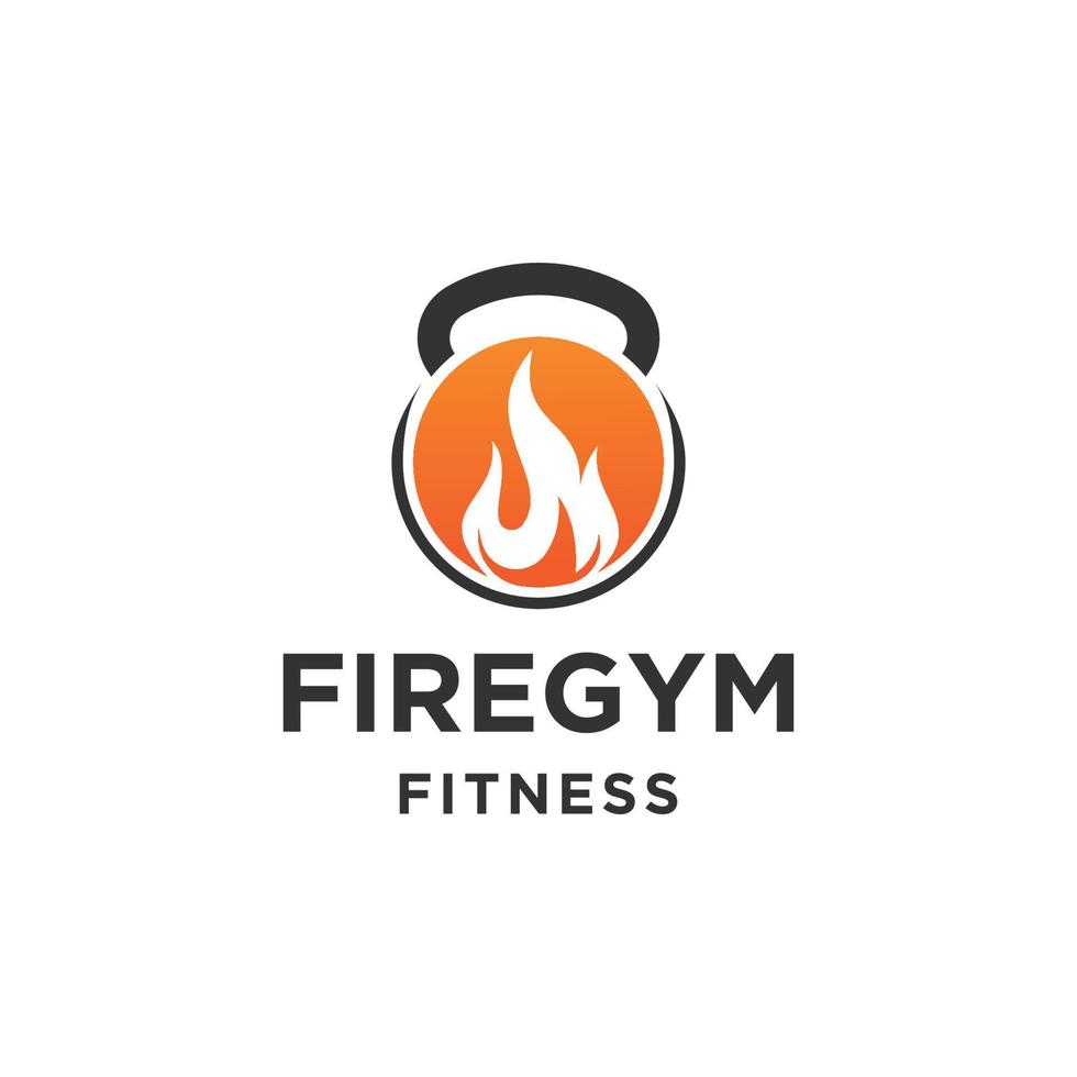 Fitness fire logo icon design template flat vector