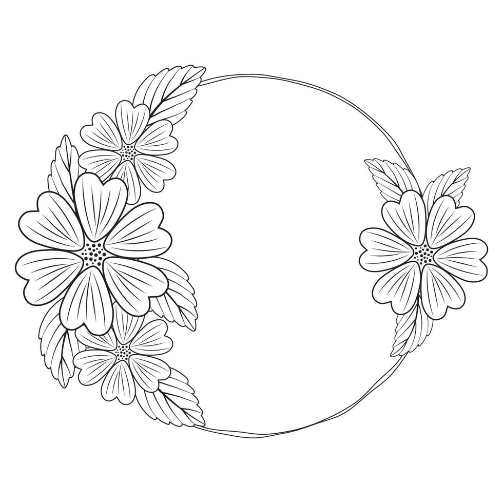 mano dibujado garabatear flor ramo, guirnalda flor marco, linda garabatear cepillo redondo floral coronas marco diseño elementos para logo boda, póster, funeral, invitación, bandera, saludo tarjeta vector Arte