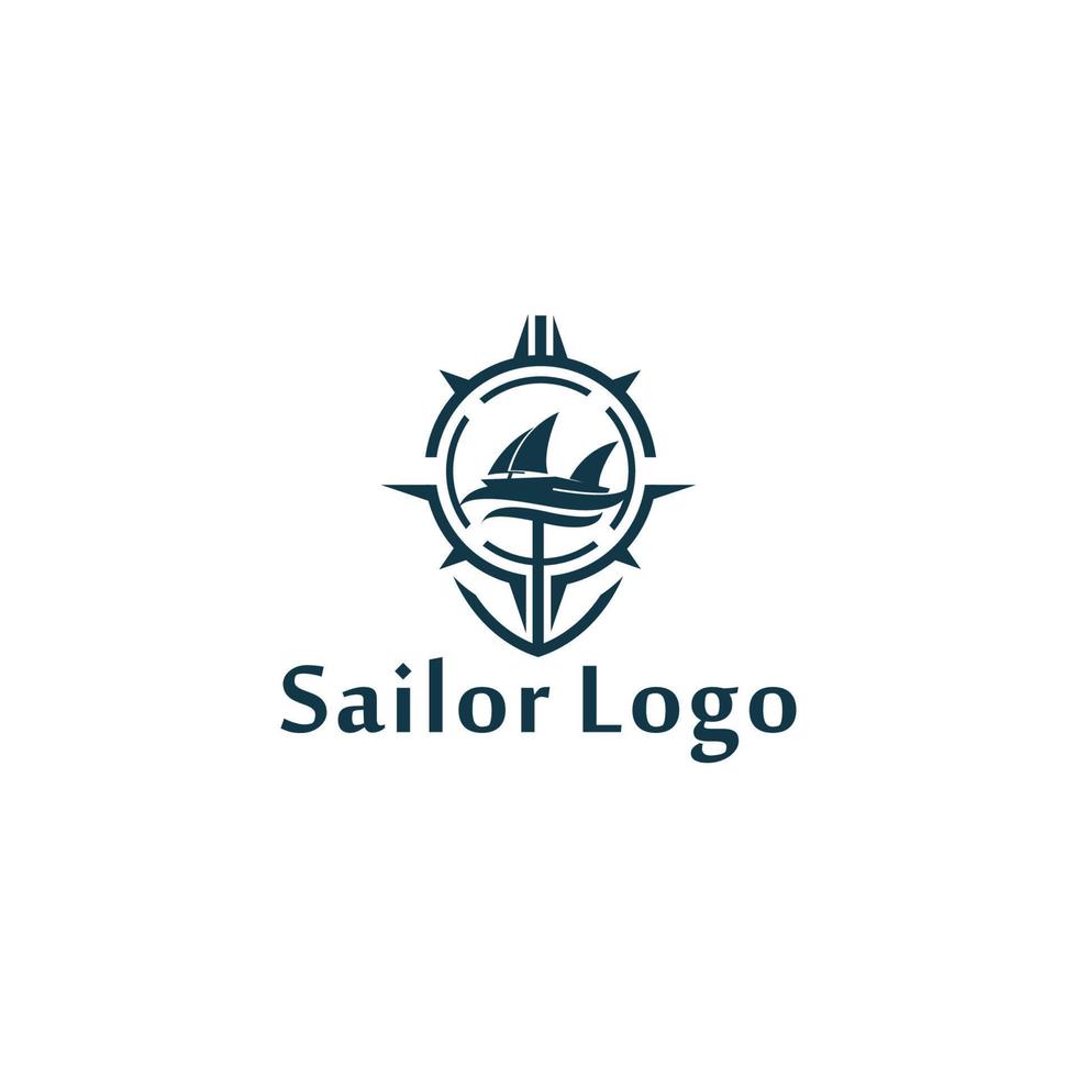 Sailor vector logo Vector  Water Transport Concept Design