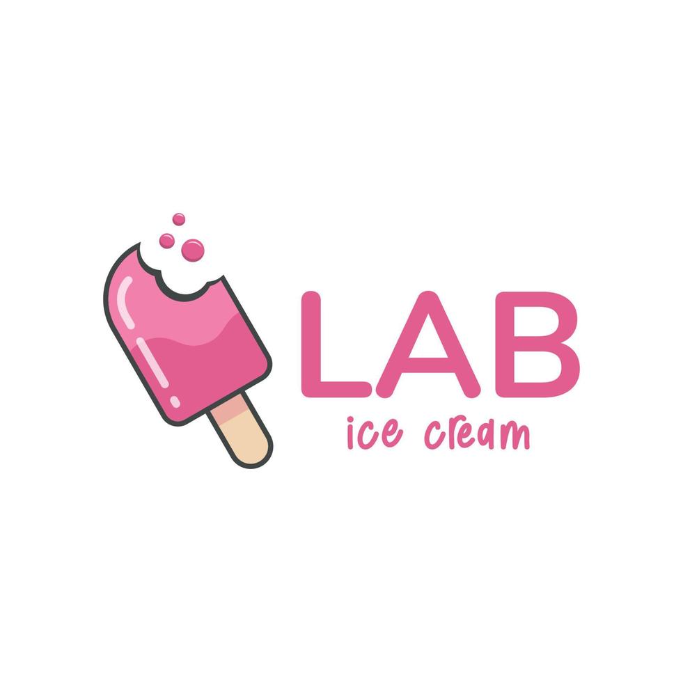 Lab Ice Cream Logo Design Template with ice cream icon. Perfect for business, company, mobile, app, restaurant, etc vector