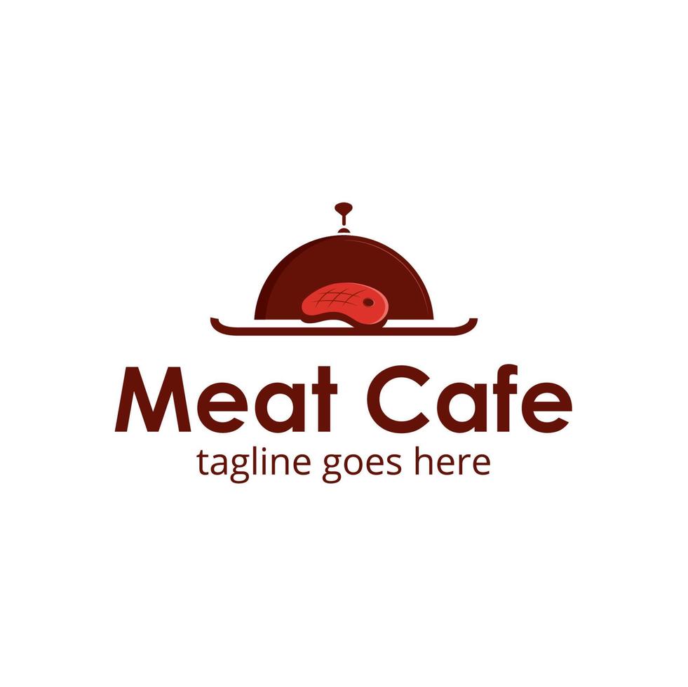 Meat Cafe Logo Design Template with meat. Perfect for business, company, mobile, app, restaurant, etc vector