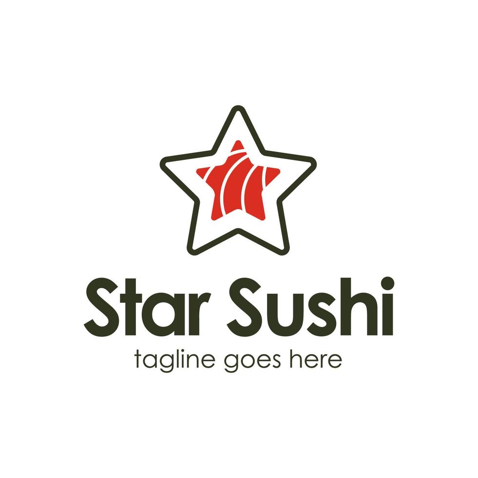 Star Sushi Logo Design Template with sushi icon and star. Perfect for business, company, mobile, app, restaurant, etc vector